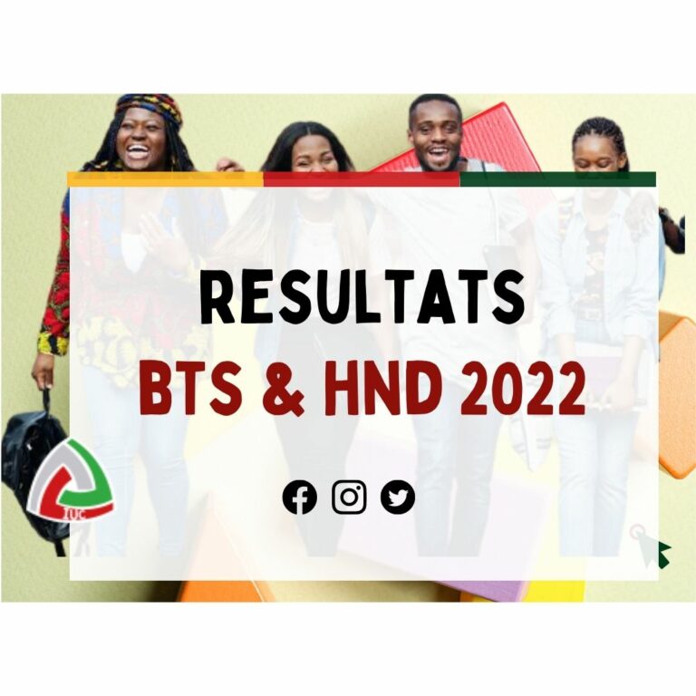 Résultats BTS & HND 2022 Cameroun pdf IUC Institut Universitaire de
