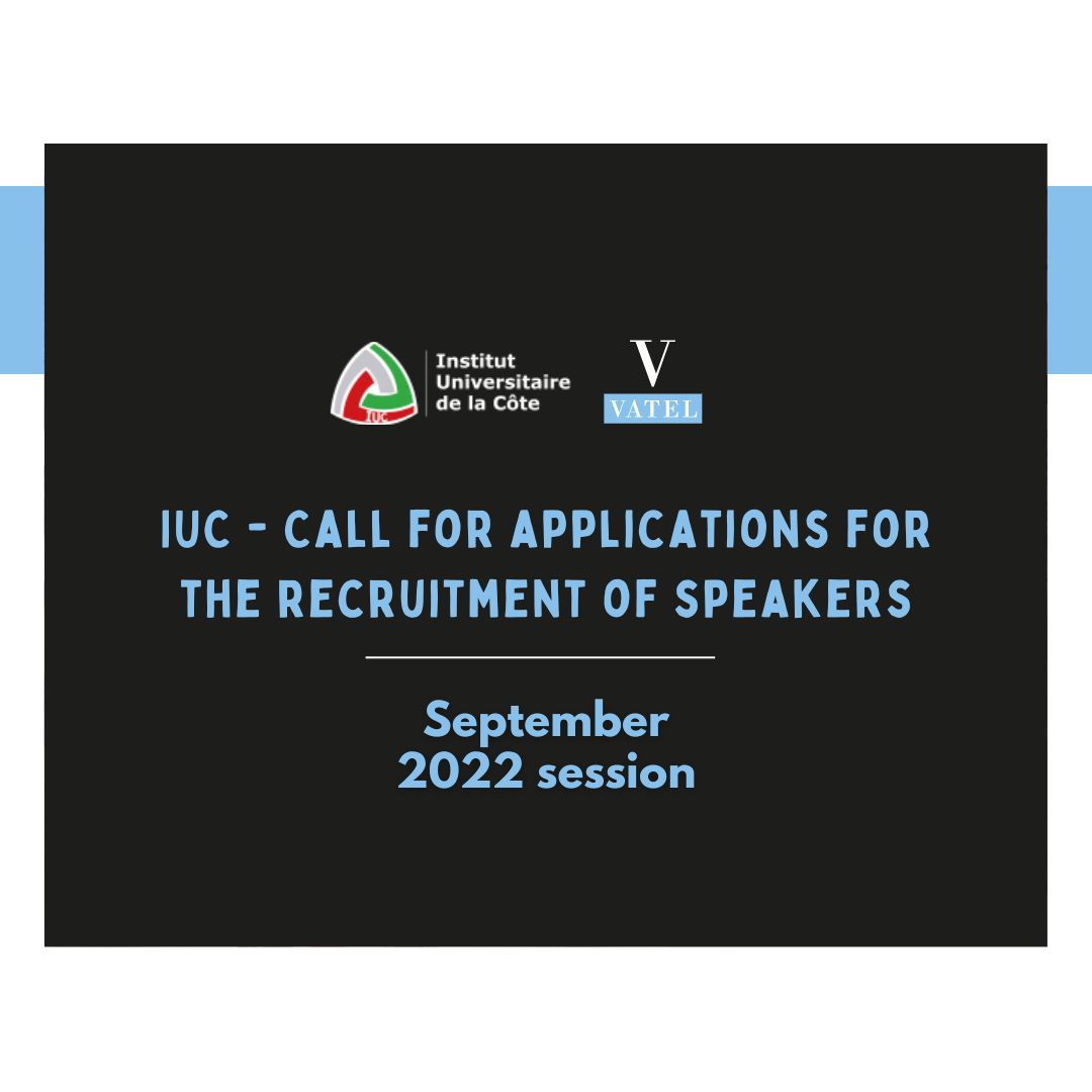 IUC – Call for applications for the recruitment of speakers | September 2022 session