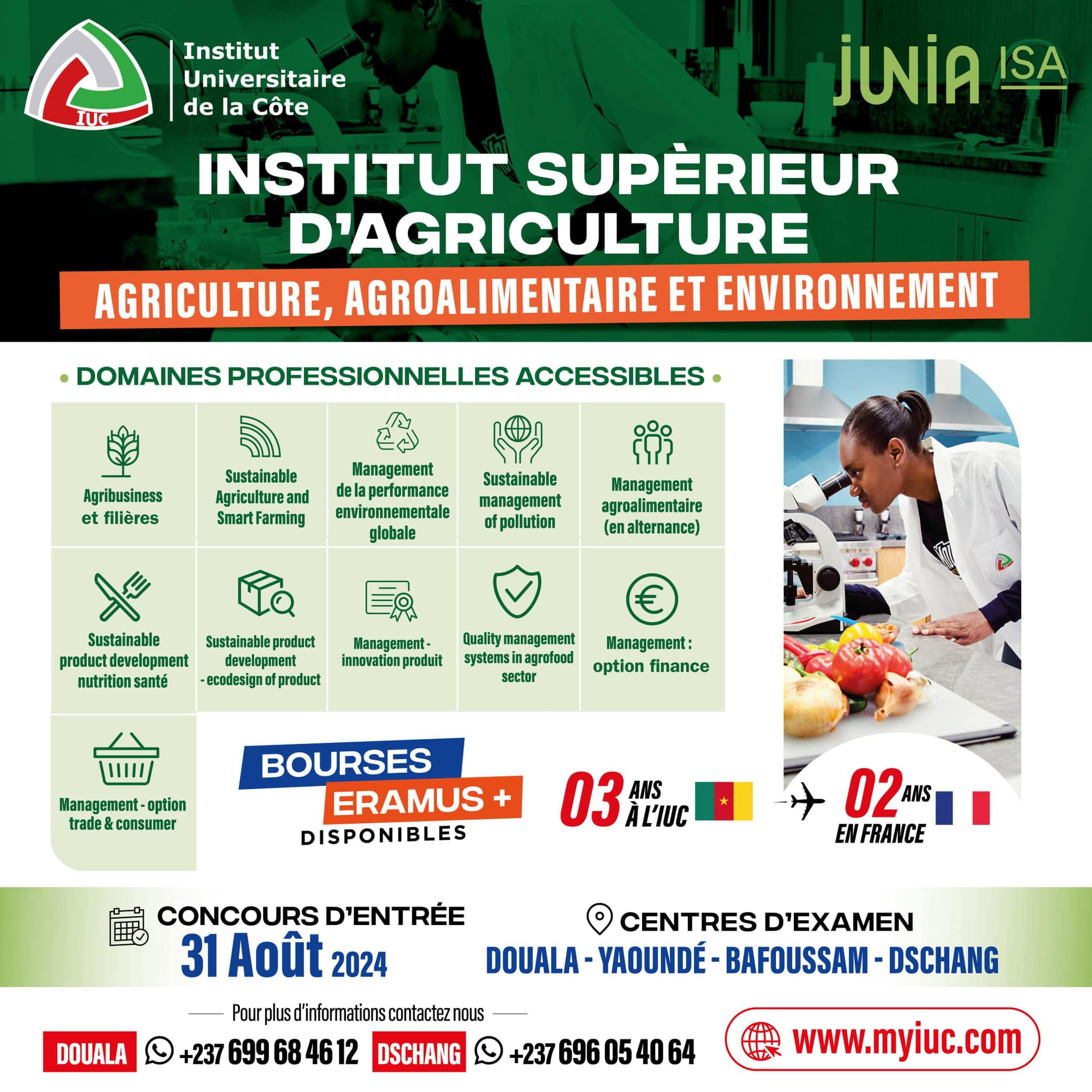 Etude supérieure 2024 – Concours d’entrée à L’Institut Universitaire de la Côte | IUC Douala